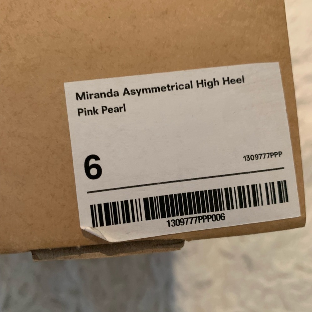Reformation Miranda Asymmetrical High Heel pink pearl NWT - Picture 6 of 7